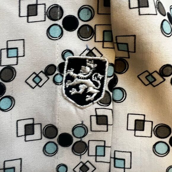 Nat Nast Mens Silk Shirt American Fit Geometric Print Button Down Size Large - Picture 6 of 14